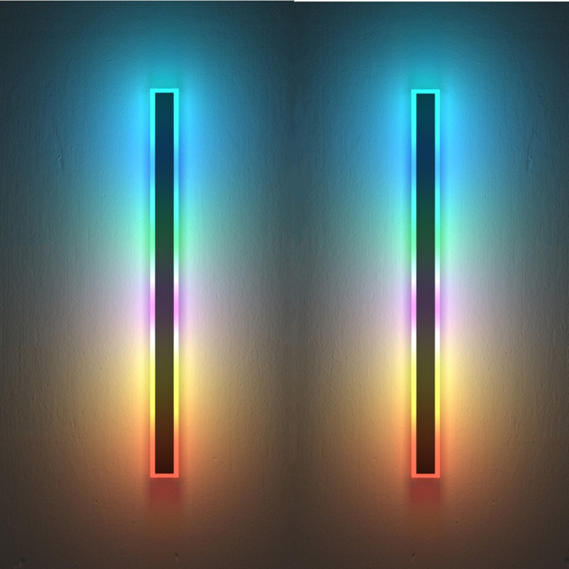 Set of 2 RGBW Rectangle Wall Lights