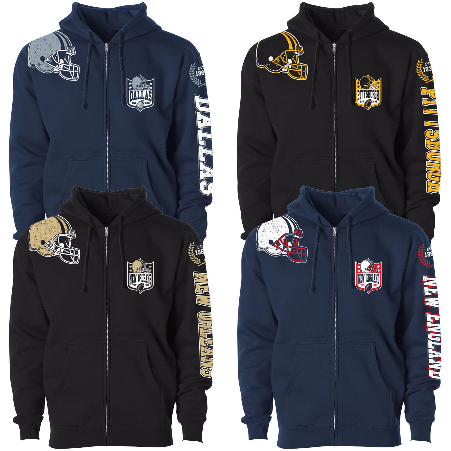 Women's Football Home Team Zip Up Hoodie