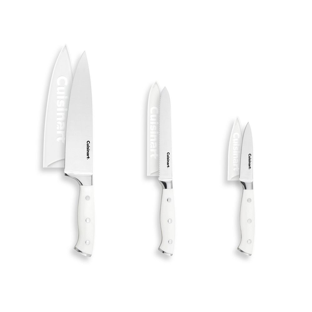 Cuisinart Classic White Triple Rivet 6pc Chef Set with Blade Guards