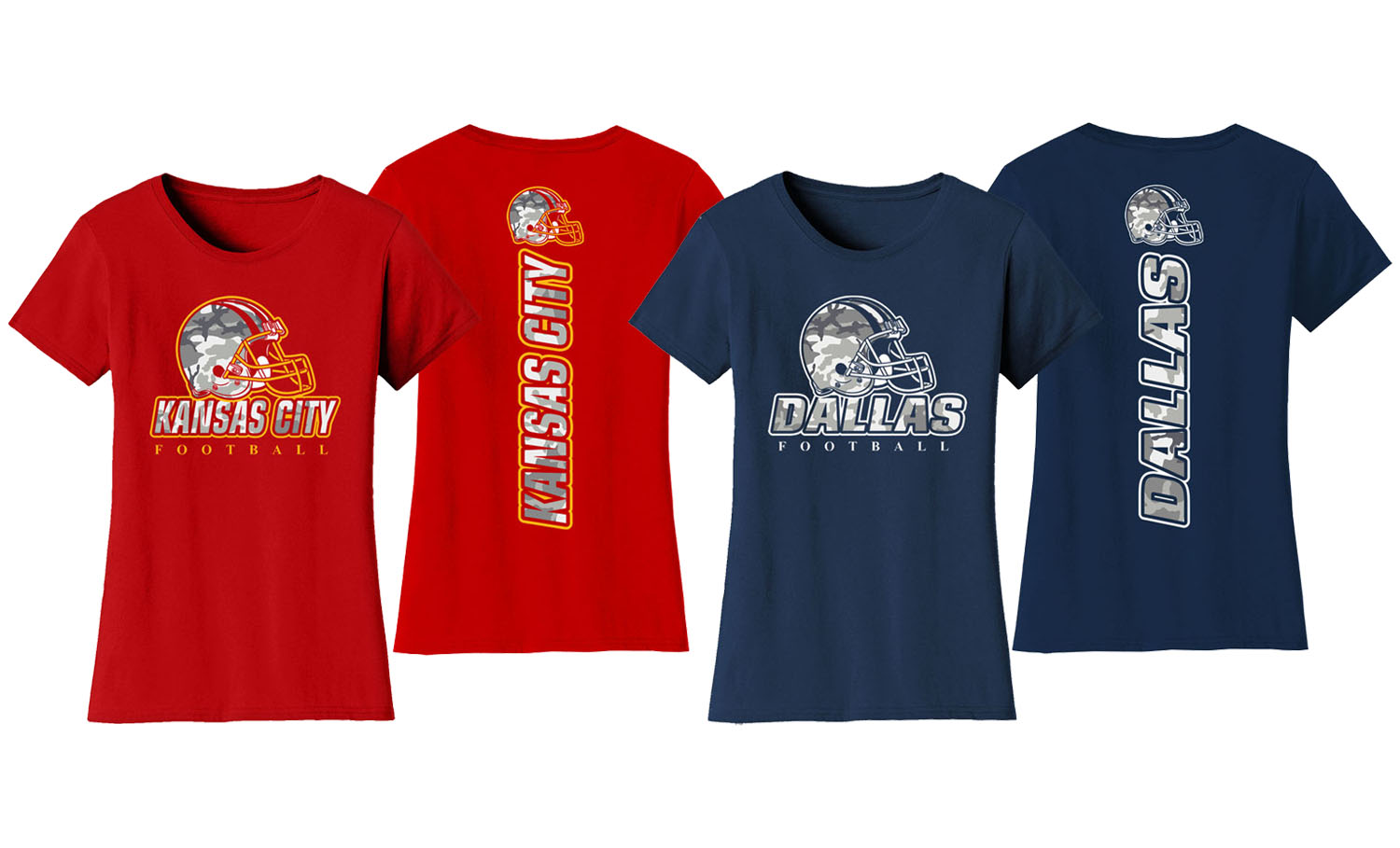 Women Army Camo Football T-Shirt