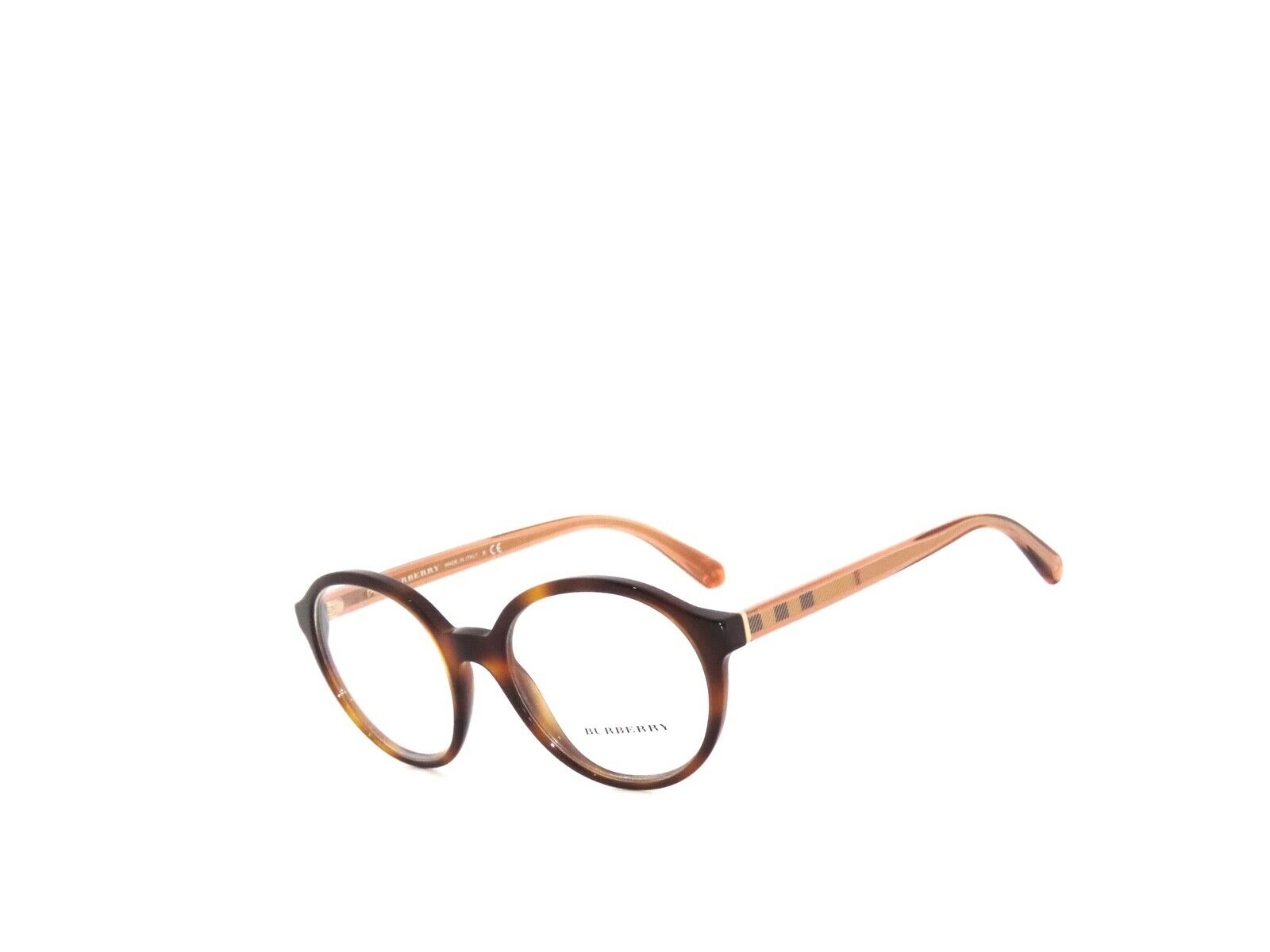 Burberry Light Havana Demo Lens Women Round Eyeglasses 51mm