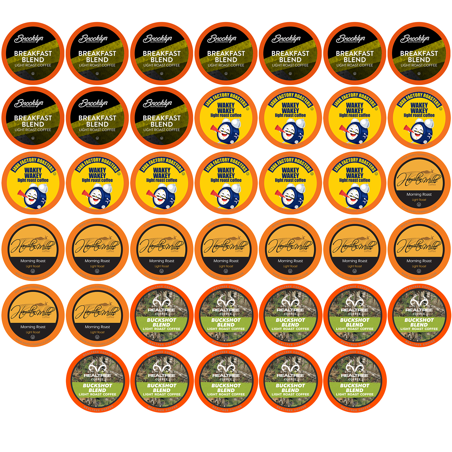 Two Rivers Coffee Light Roast Coffee Pods, Variety Sampler Pack, 40 Count