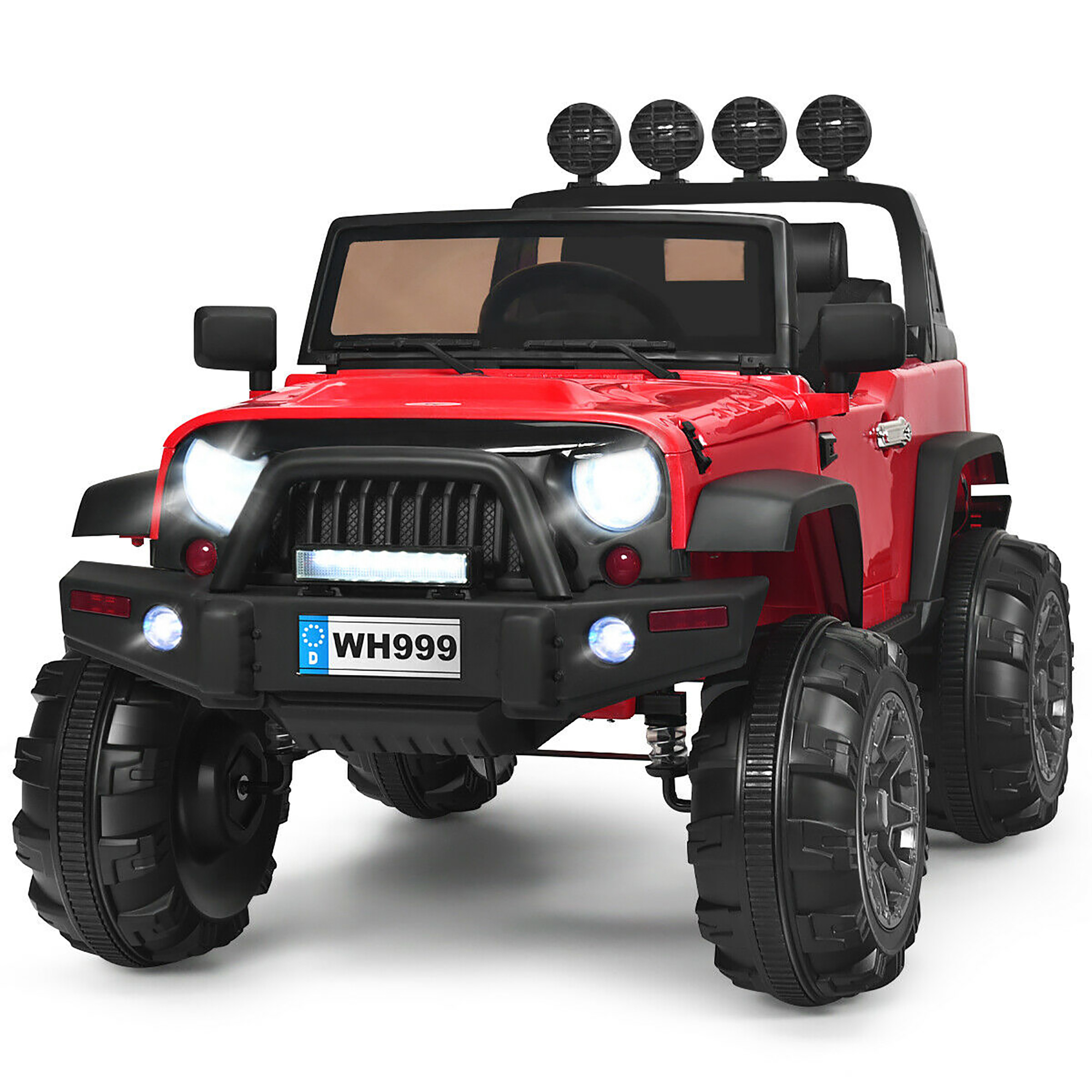12V Kids Ride On Truck RC Car w/ LED Lights & Music