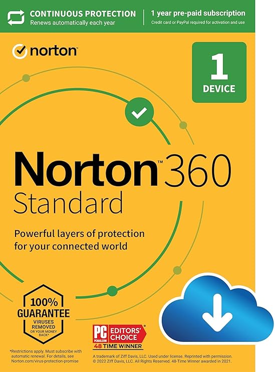 Norton 360 Standard 2024 for 1 Device 12 Month Subscription - Digital