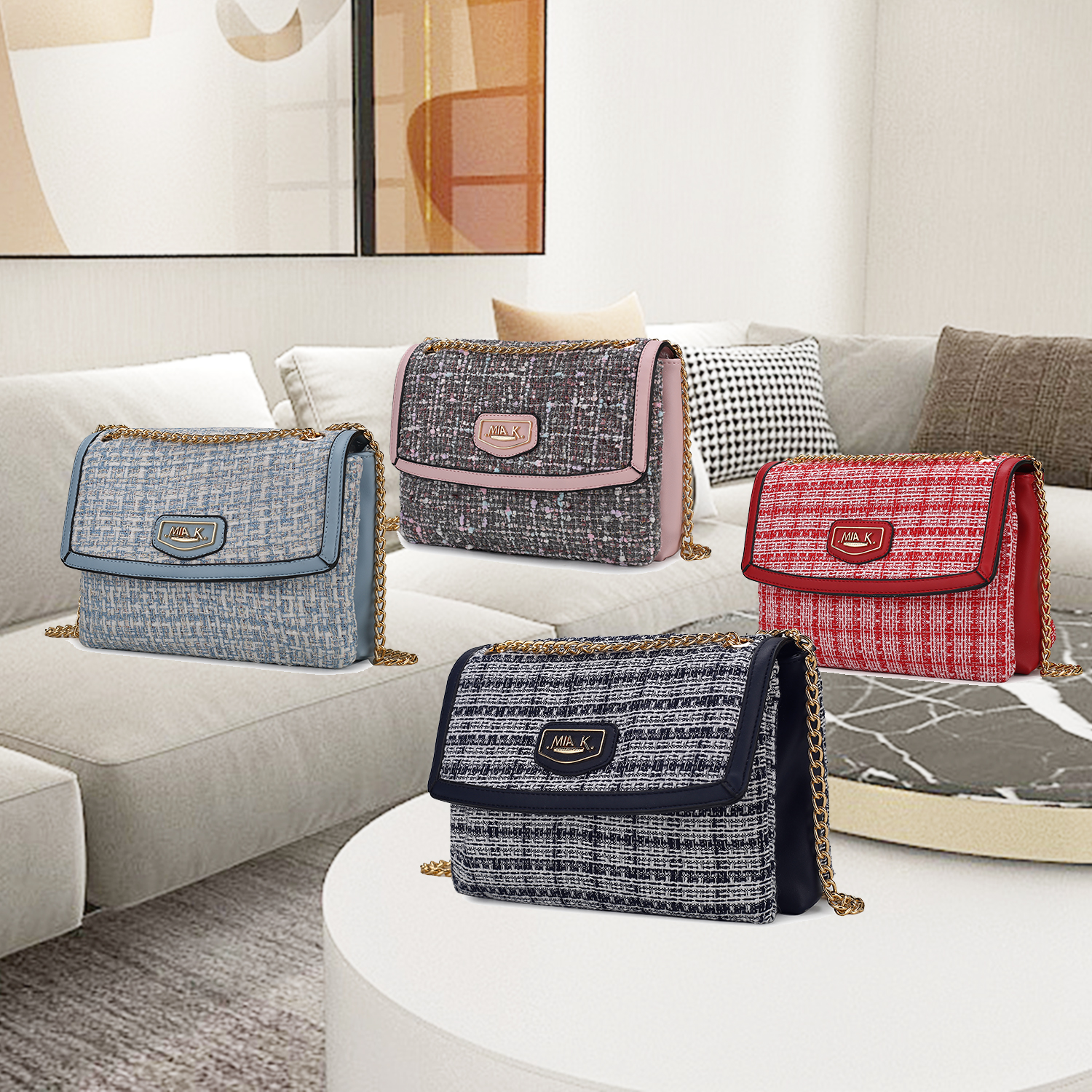 MKF Collection Mackenzie Tweed Women’s Shoulder Bag by Mia K