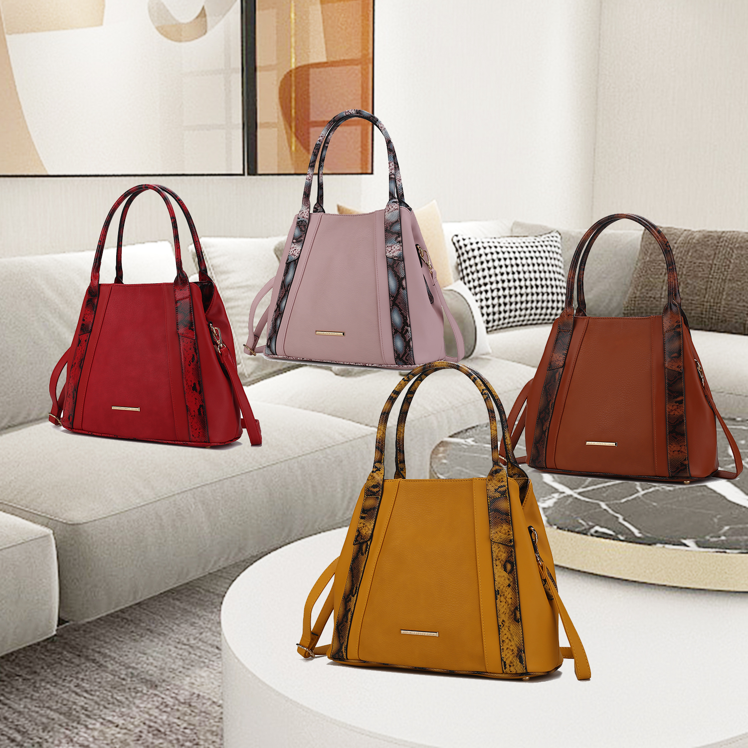 MKF Collection Kenna Snake embossed Vegan Leather Women’s Tote Bag by Mia K