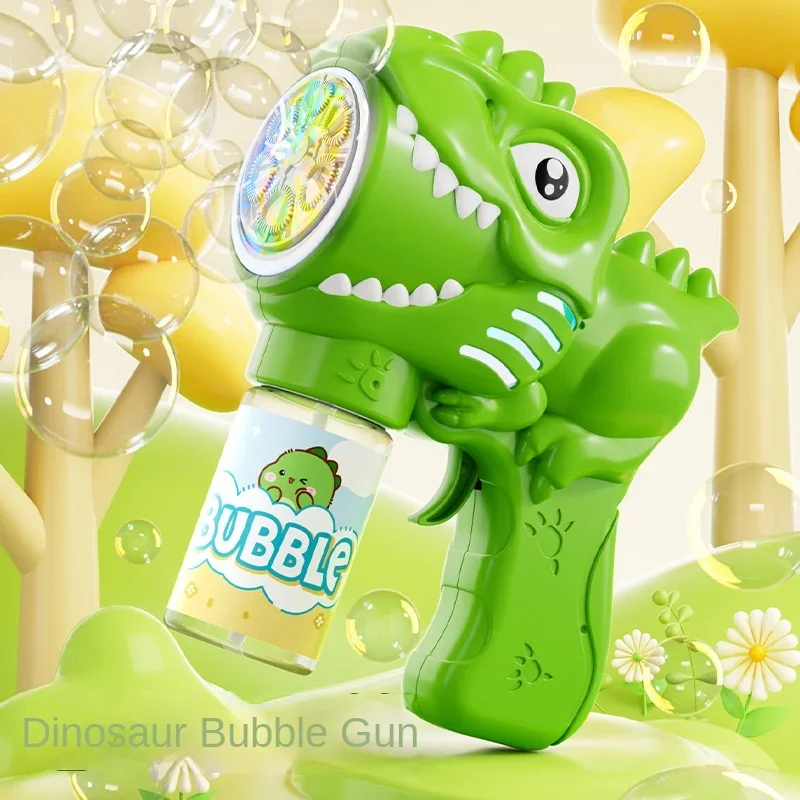 6-hole Automatic Dinosaur Bubble Machine with Light