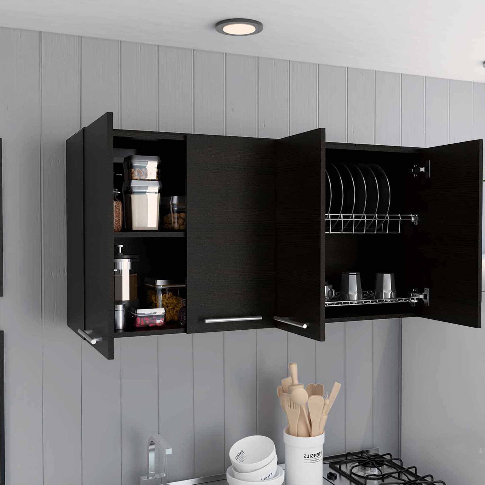 FM FURNITURE Sitka Four Doors wall cabinet, With Two Shelves
