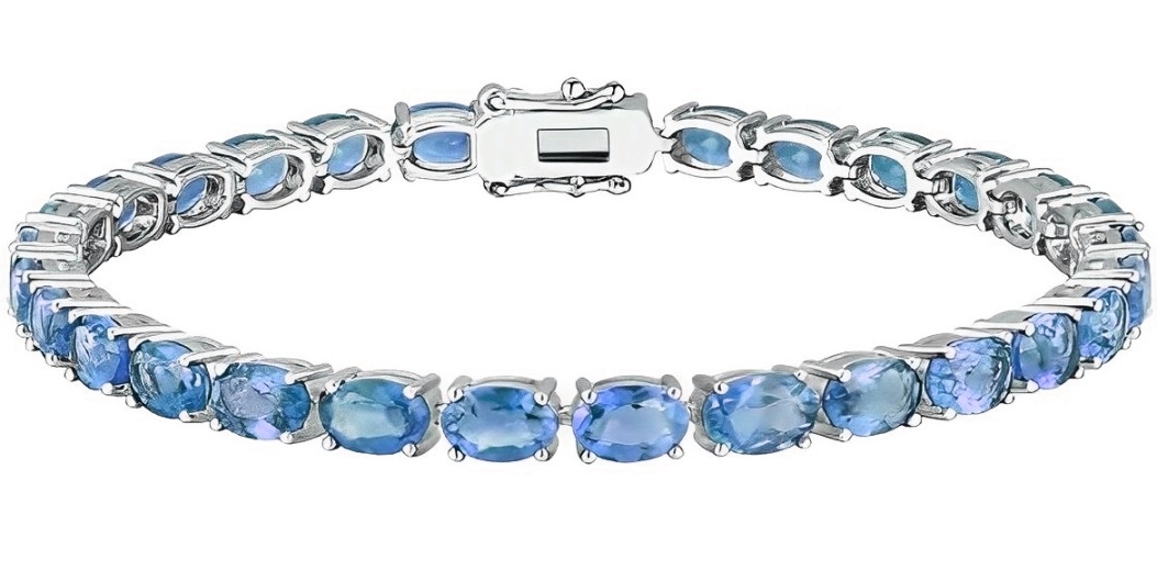 Oval Cut Tanzanite Tennis Bracelet