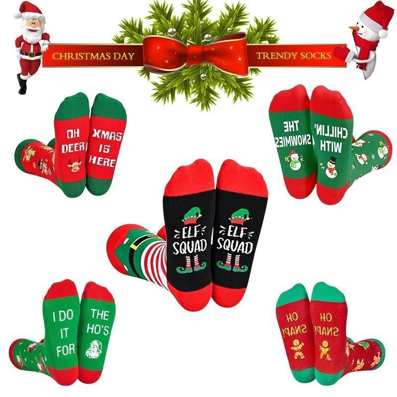 5-Pack Christmas Gifts Stocking Socks