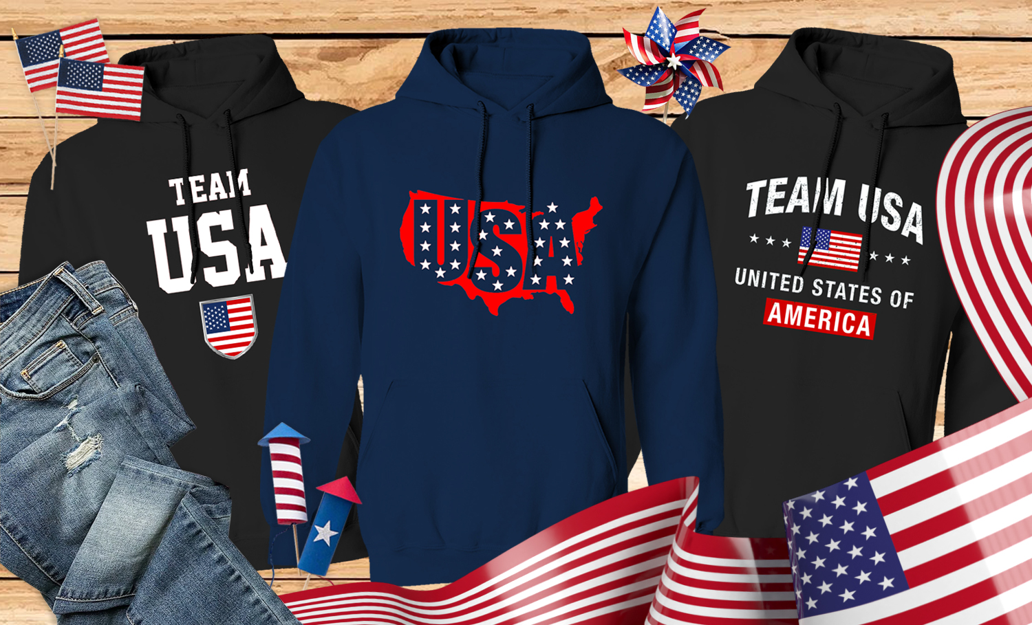 Women We Love USA Pullover Hoodie