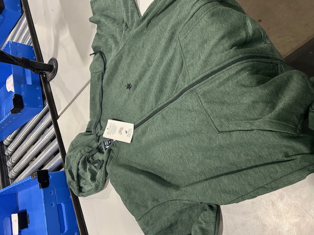 PACIFIC POLO CLUB FLEECE FULL-ZIP HOODIES - SIZE: MEN XL - FOREST GREEN - New