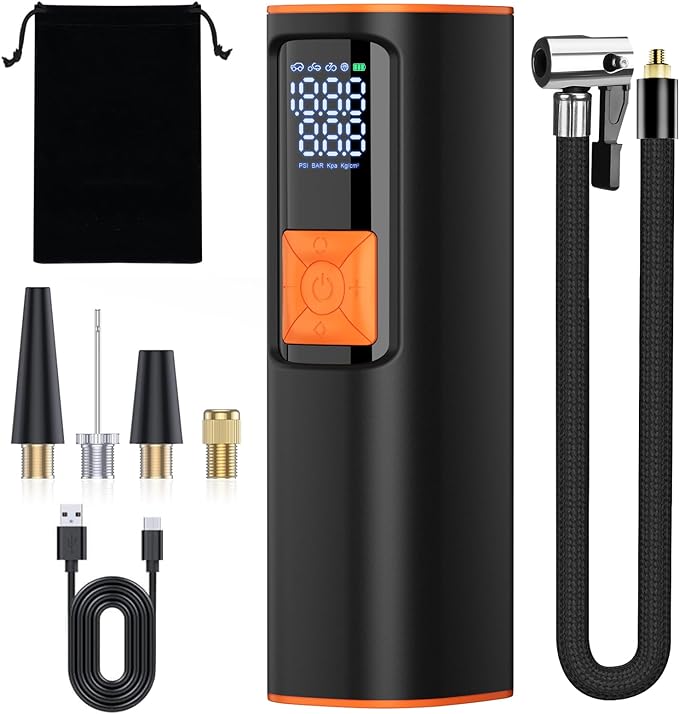 VONAURAL Tire Inflator Portable Air Compressor 150PSI Air Pump - Black