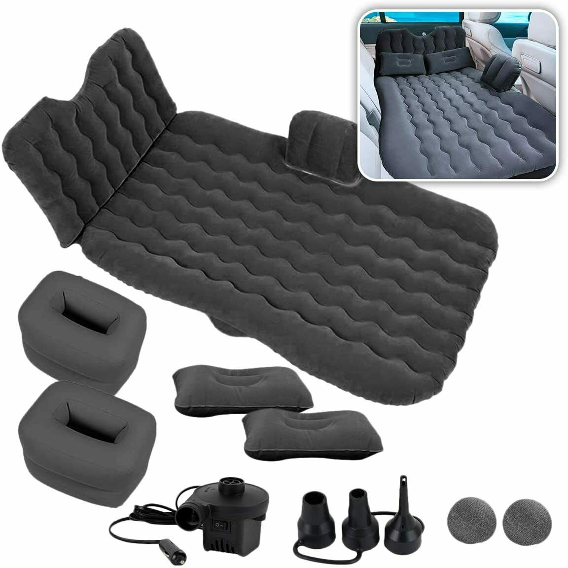 Inflatable Travel Car Camping Mattress Bundle