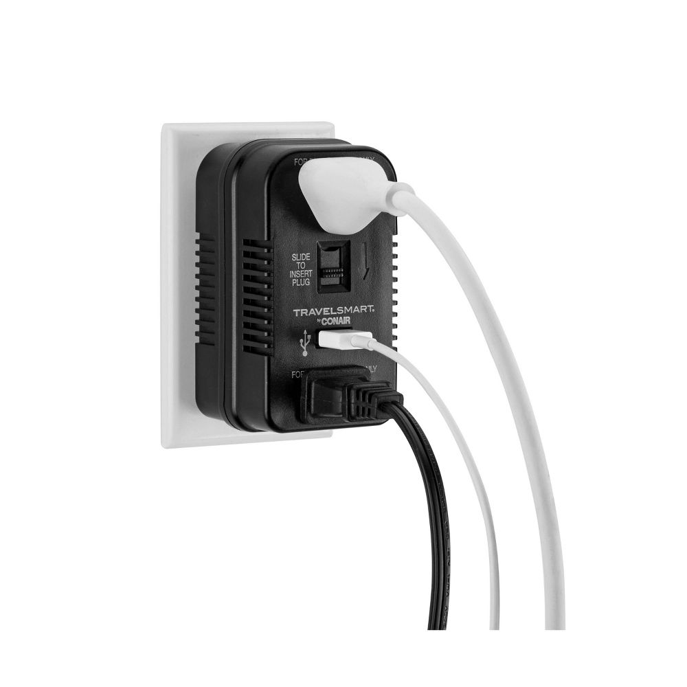 Travel Smart Conair Voltage Converter Adapter Set USB Chargi - Open Box