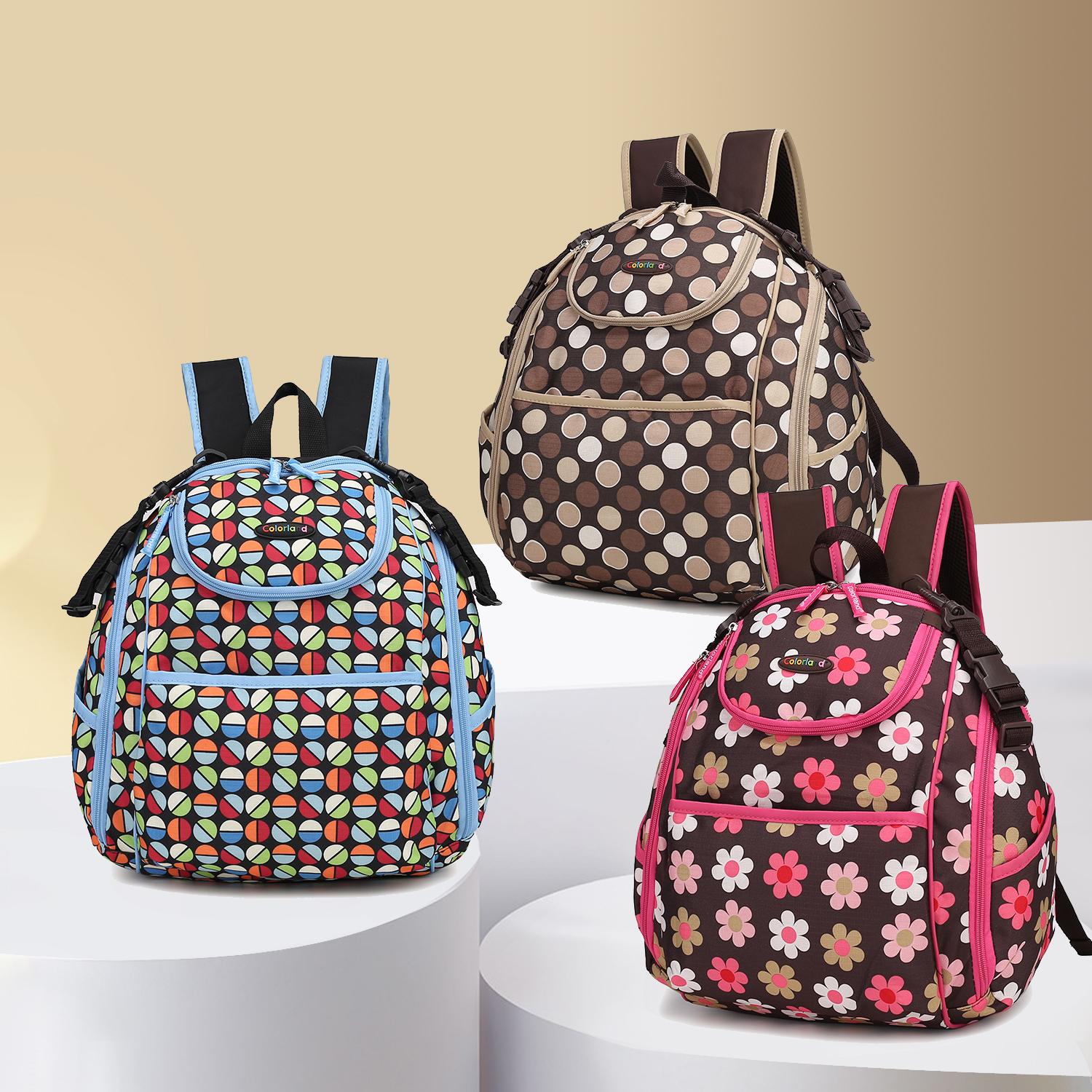 MKF Colorland Large Backpack with Multi-Pockets by Mia K