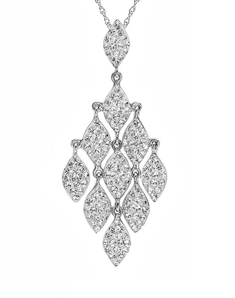 Sterling Silver Chandelier Pendant Necklace made with Swarovski Crysta Sterling Silver Chandelier Pendant Necklace made with Swarovski Crysta
