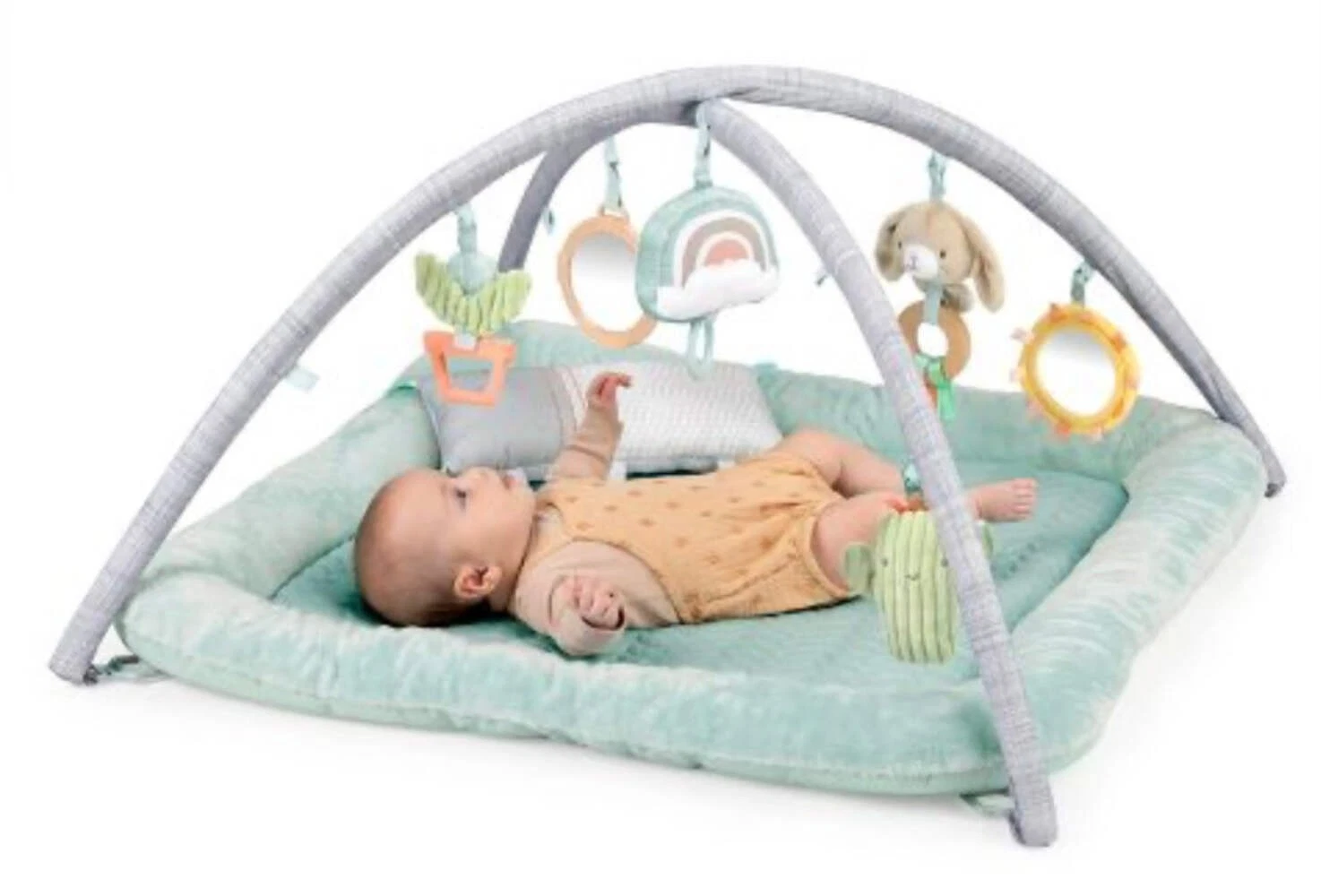 INGENUITY CALM SPRINGS PLUSH ACTIVITY GYM BABY ULTRA-SOFT PREMIUM MAT - GREEN