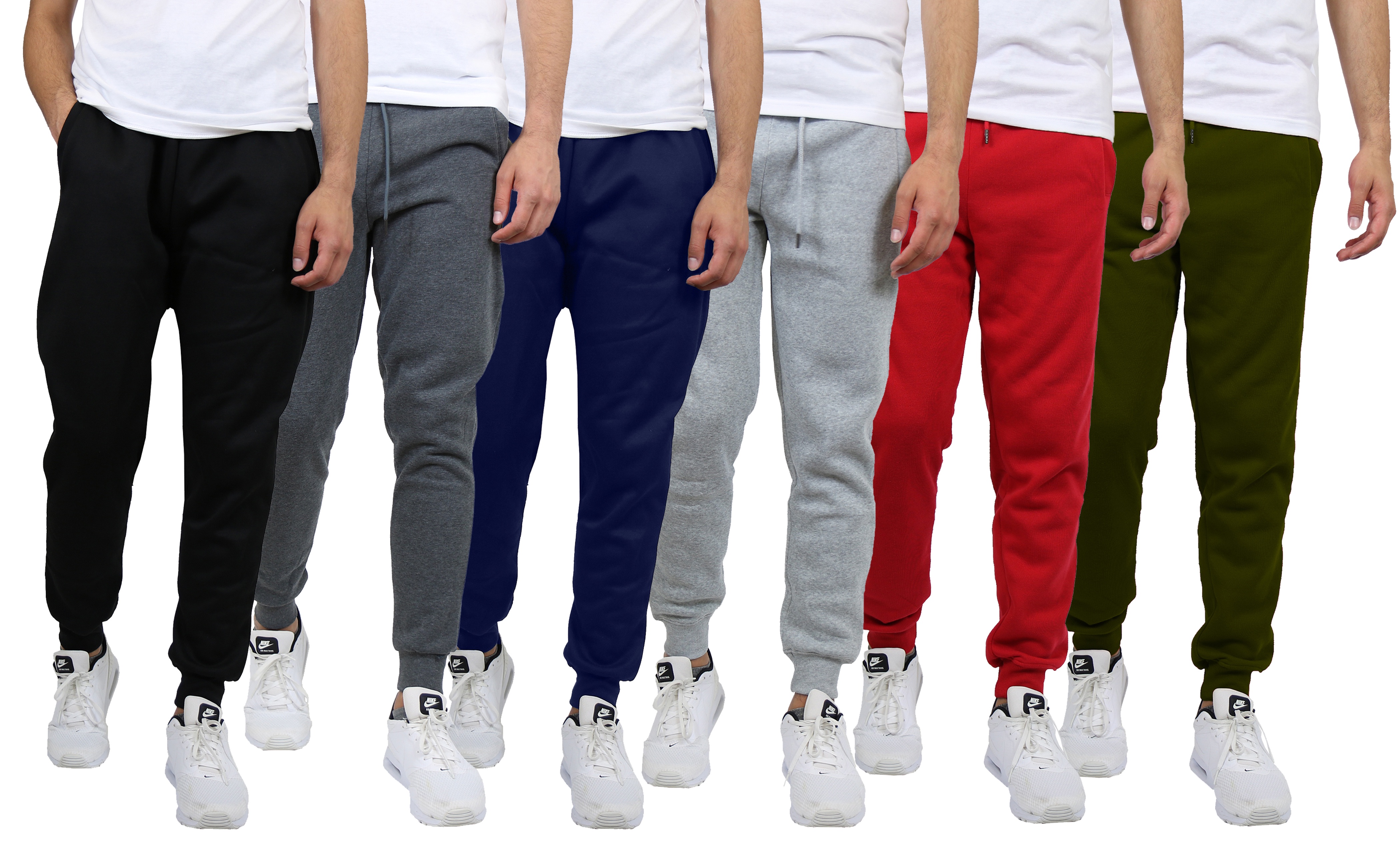 2-Pack Mens Slim Fit Fleece Jogger Sweatpants (S-3XL)
