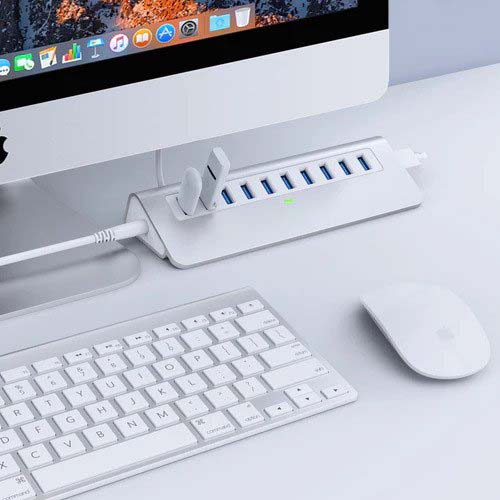 10-Port Powered USB Hub – intpw USB 3.1 Hub (10Gbps) with 36W Power Adapter