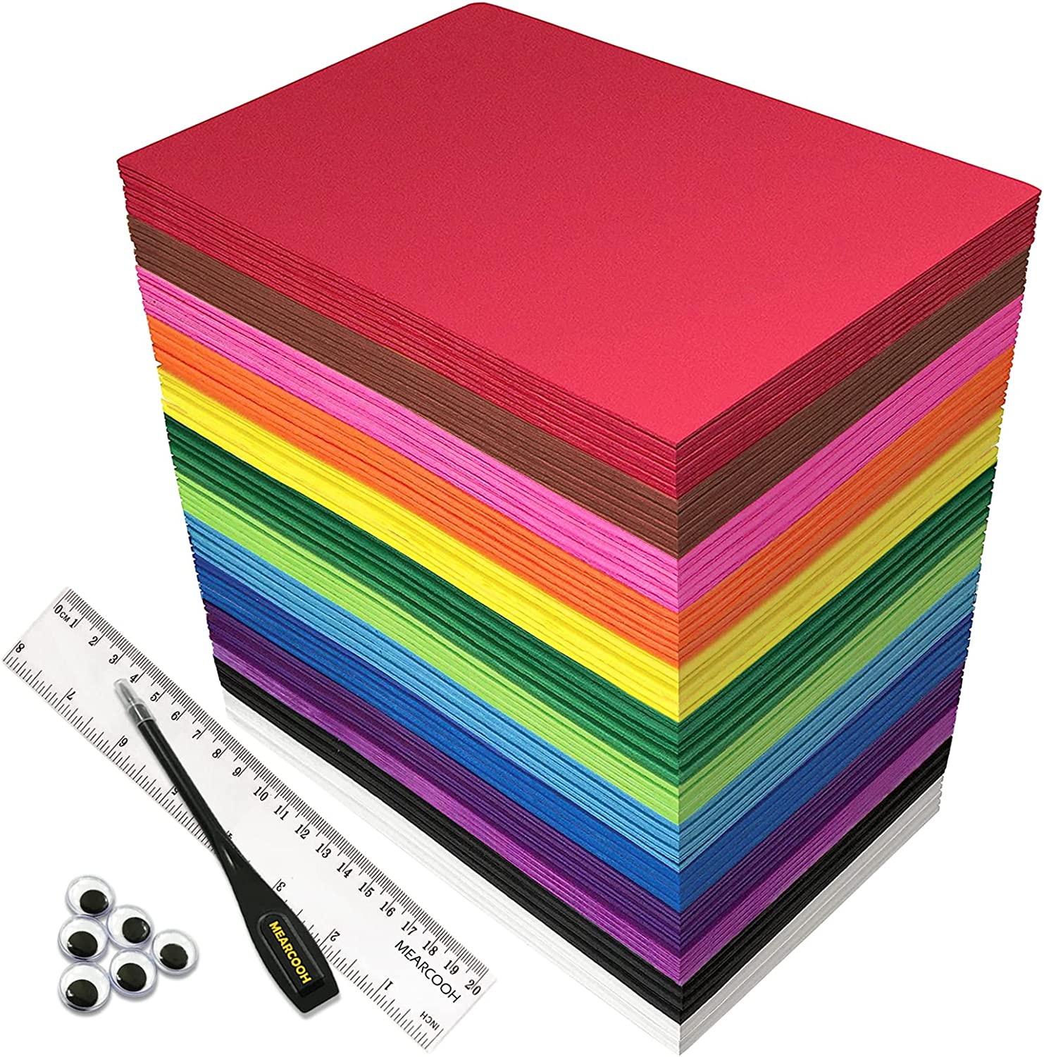 2-Pack 104 Piece Foam Sheets Craft 5.5x8.5 inch Eva Color Foam Paper Set for Crafts Project(208 total pieces)