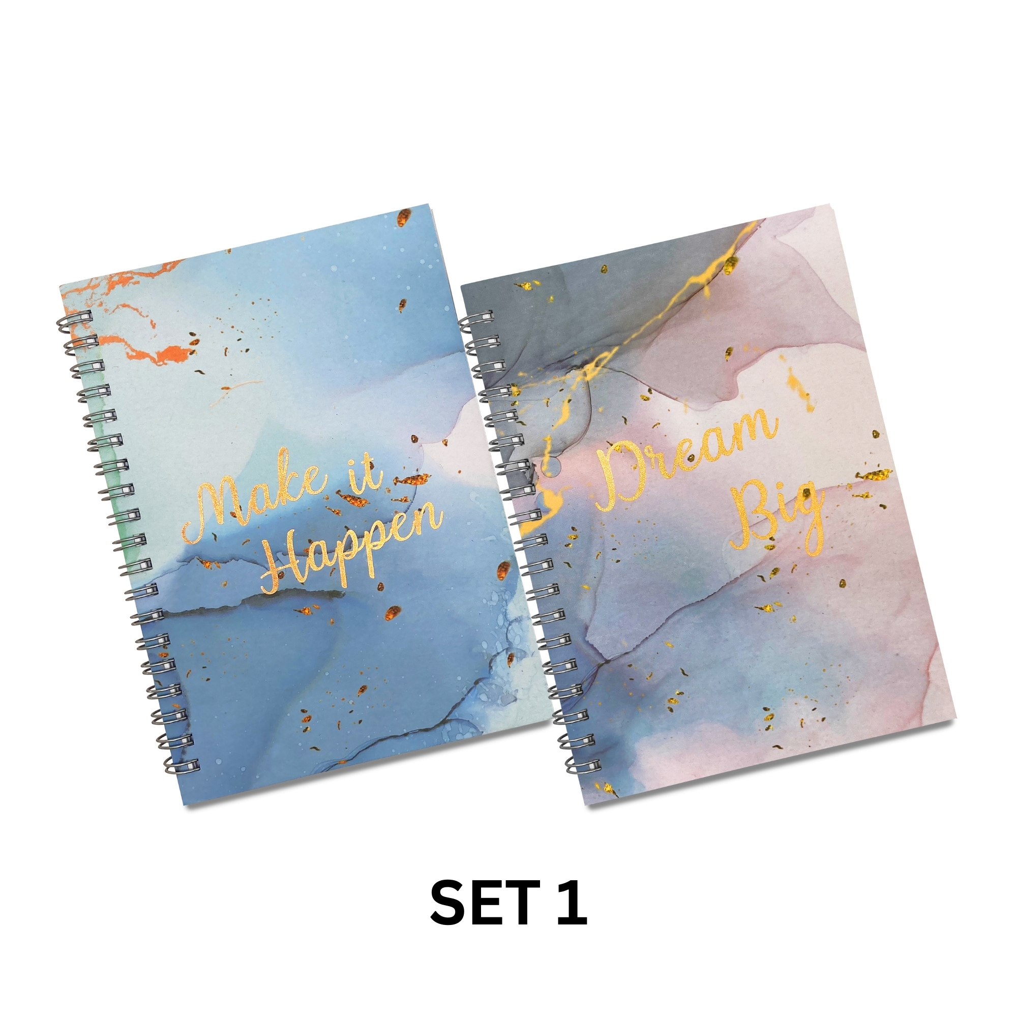 2-Pack 5x7 Inches Wire bound Notebooks 80 Sheets with Hot Stamped Covers