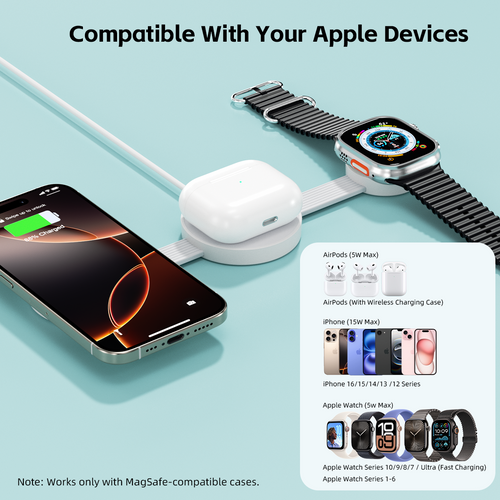 3 in 1 Charging Station for Apple Multiple Devices for Travel