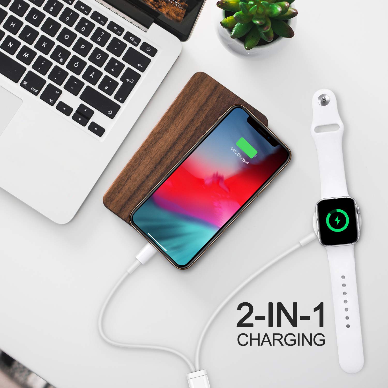 Zummy Magnetic Charger 2 in 1 USB Cable For Apple Watch iWatch & iPhone