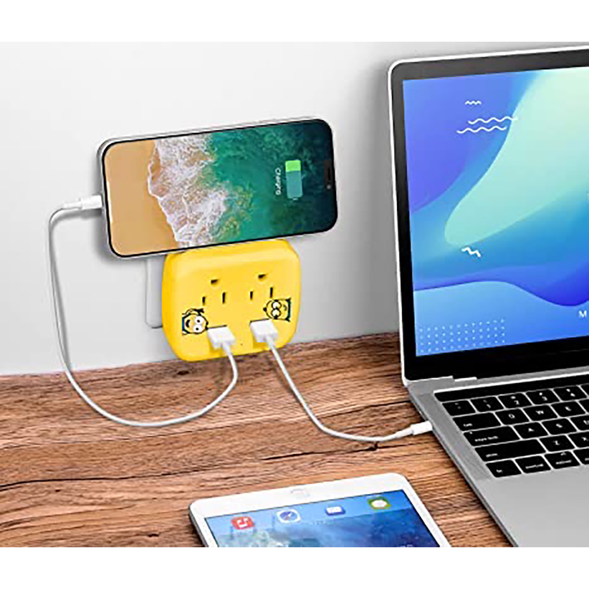 2-Pack Wall Surge Protector with 2 AC Outlets and 2 USB Charging Ports