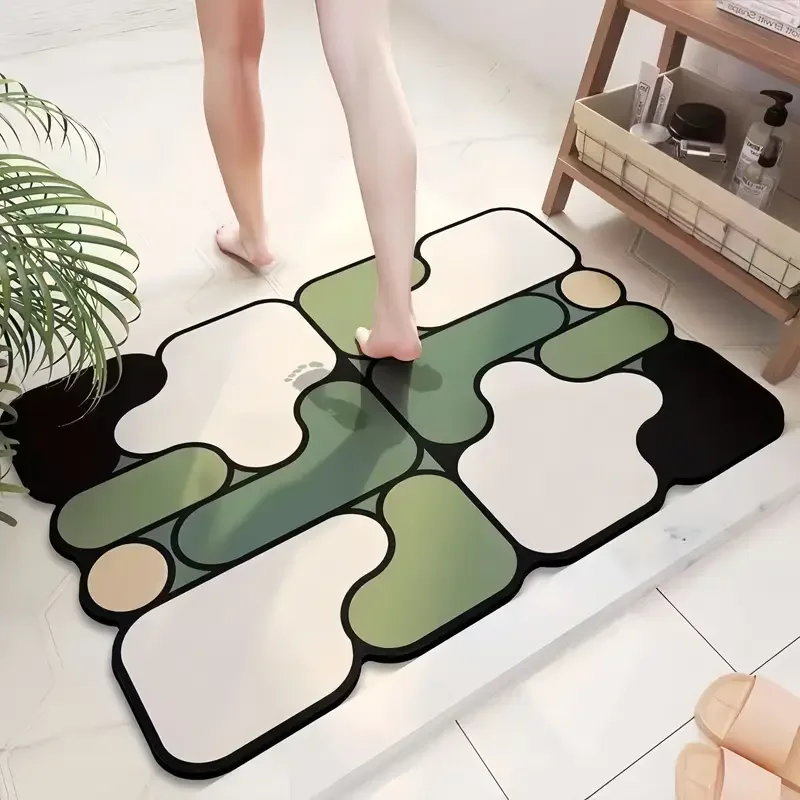 Earth Bath Mat – Quick-Dry Absorbent Stone Mat for Tub & Shower