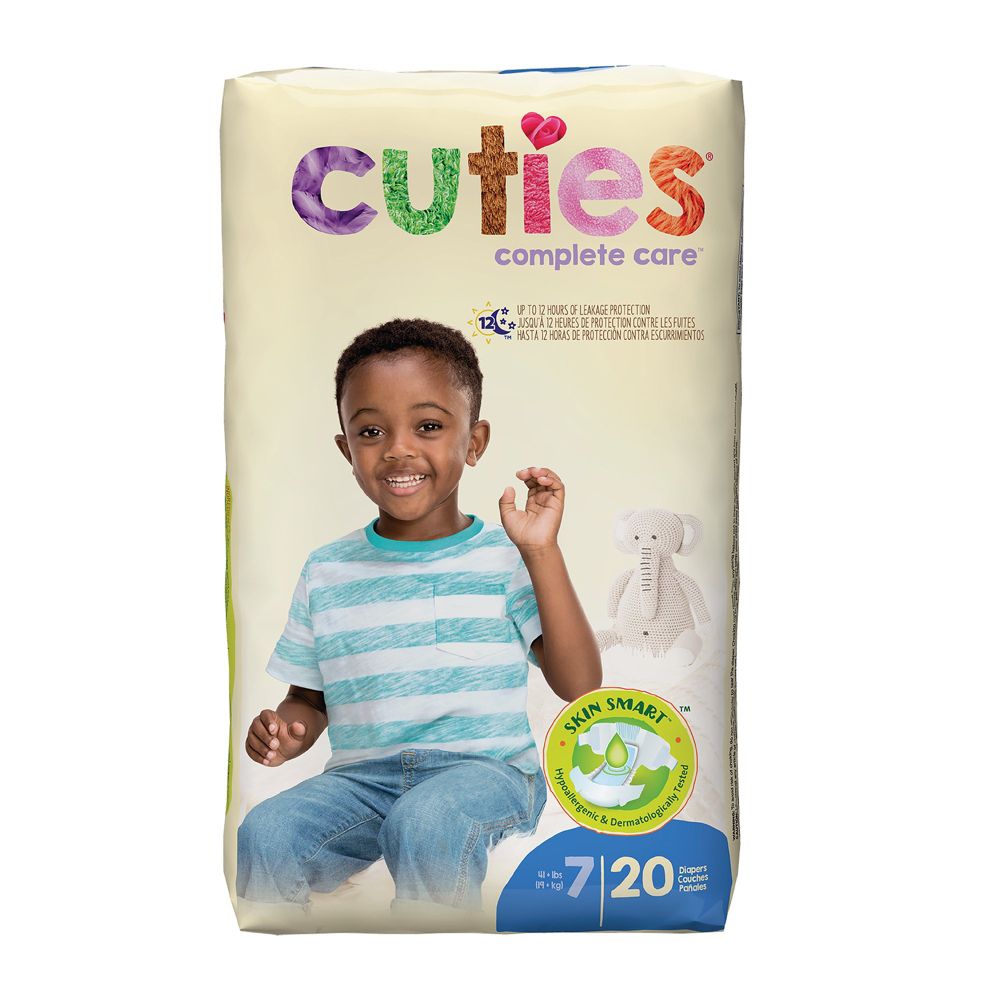 Cuties Complete Care Baby Baby Diaper Size 7 Over 41 lbs. CRD701 80 Ct