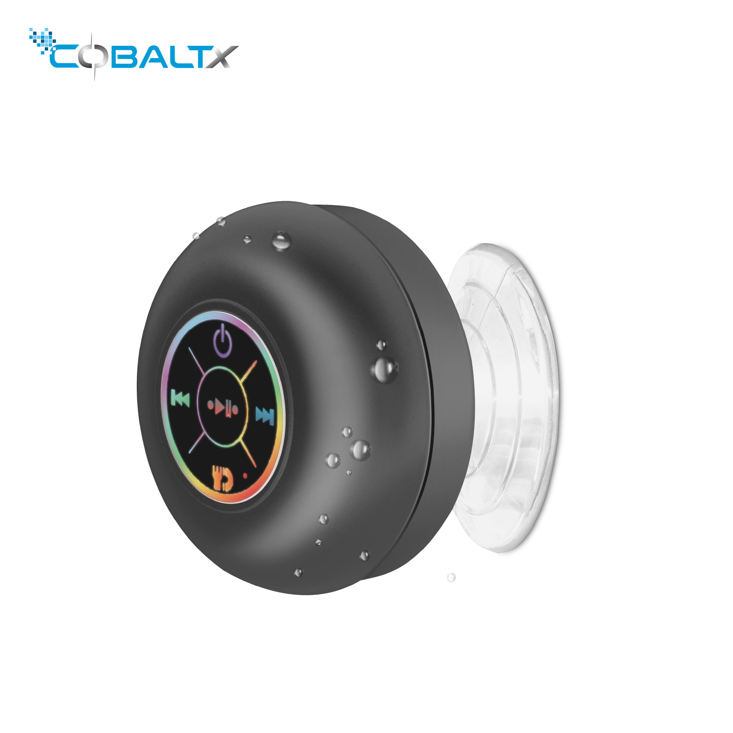 Wireless Shower Speaker w/ Color Changing LED Lights- 4 Colors