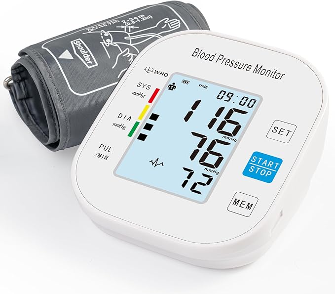 Laukum Blood Pressure Monitor Cuff Automatic Digital BP Machine - Pearly White