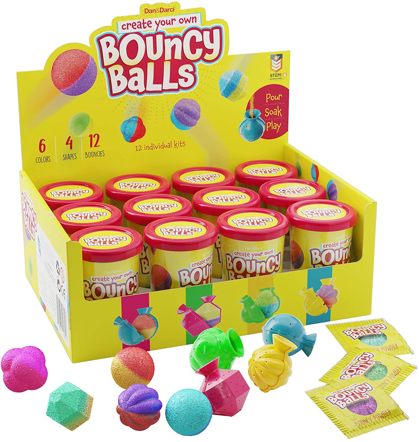 Dan & Darci Create Your Own Bouncy Ball Kit - Science Birthday Party Activity for Kids