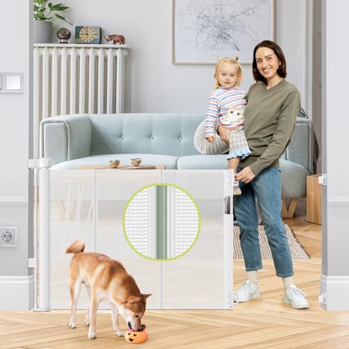 HEELALBABY REINFORCED 55" WIDE MESH GATE SAFETY PET GATE STAIR - Scratch & Dent