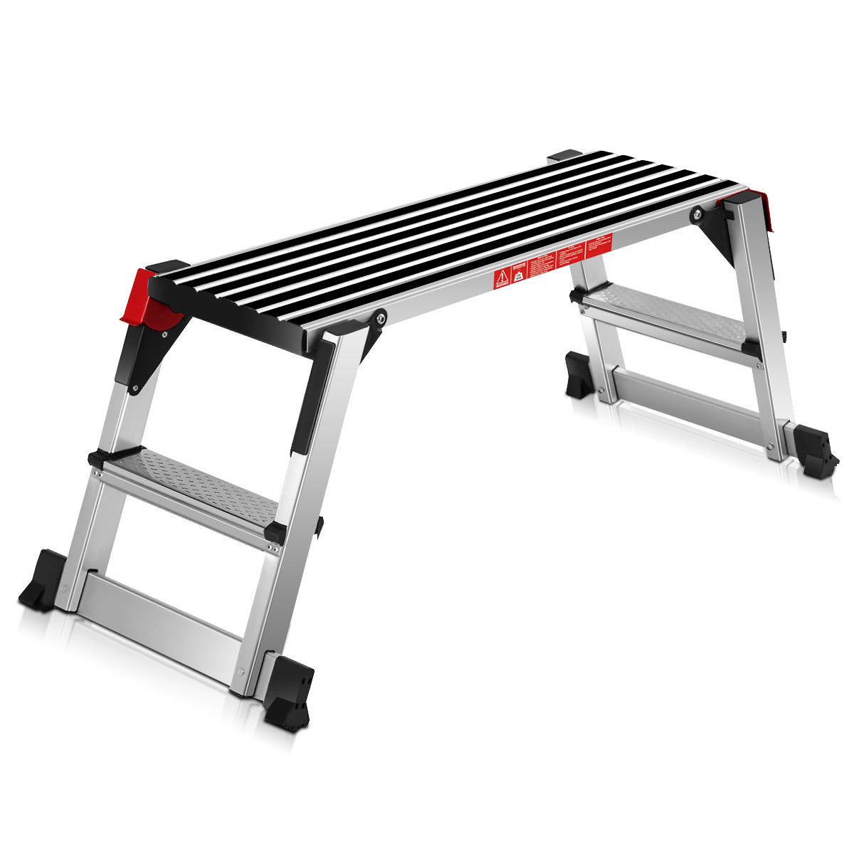 Goplus 330lbs Aluminum Step Stool Folding Bench Work Platform Non-slip Dryw