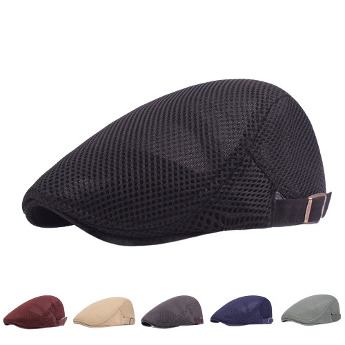Men's Gatsby Ivy Newsboy Hat Baker Breathable Mesh Flat Beret Driver Cap
