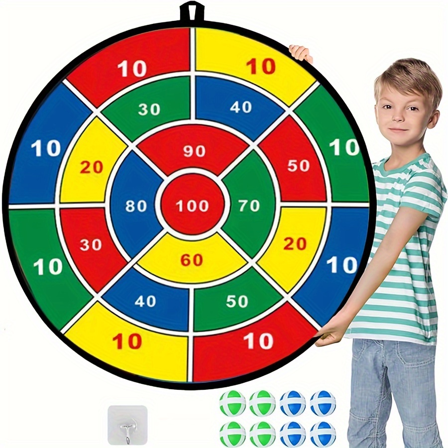 Dartboard With 8 Balls And A Hook