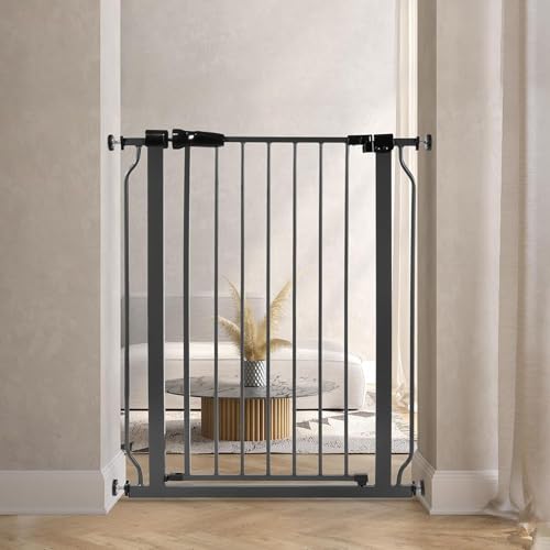 BALANCEFROM WALK-THRU SAFETY GATE CHILD PROOF FENCE FOR DOORWAYS - GRAPHITE