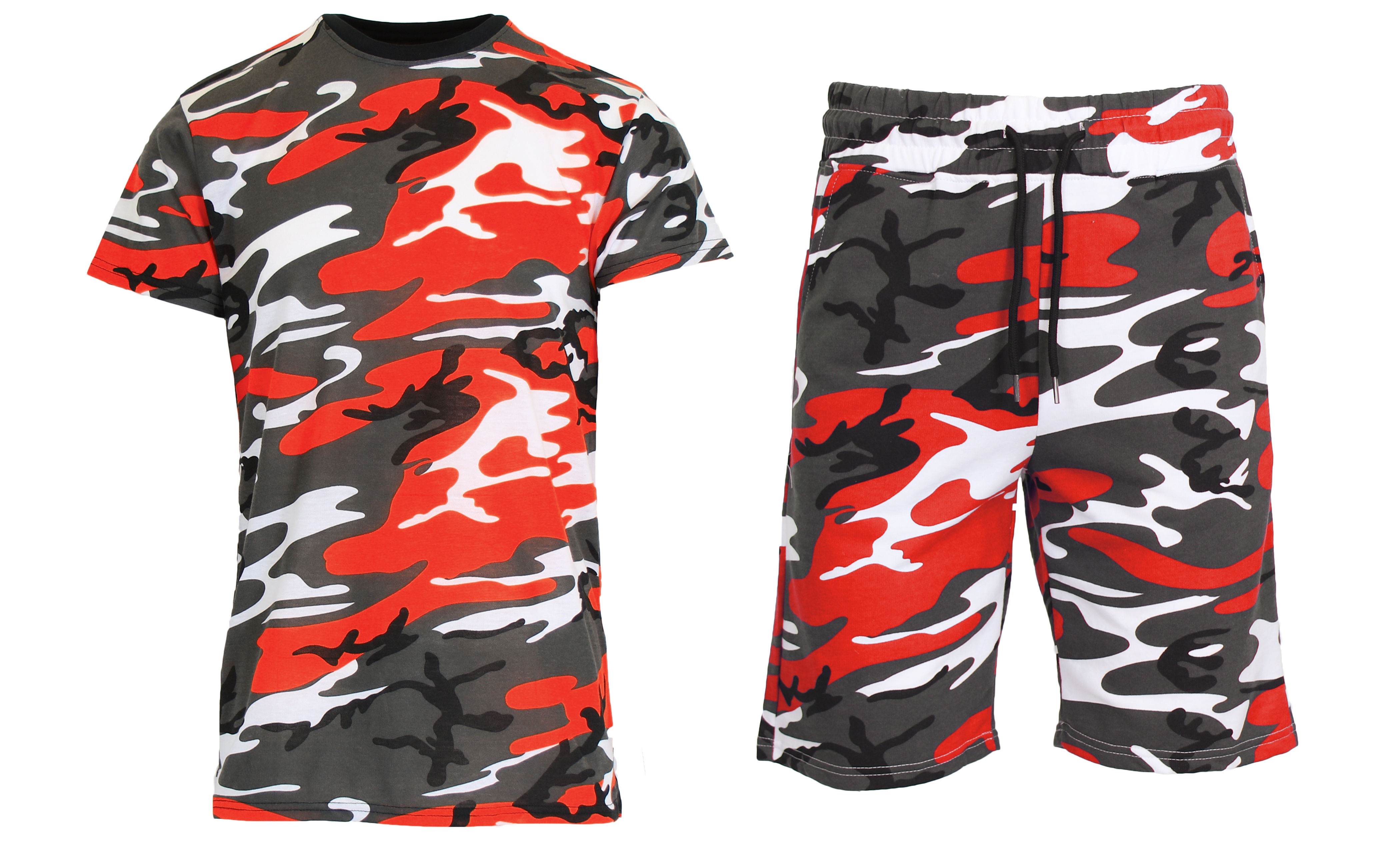 [COSYHARU公式] Camo Short Sleeve Tee 2color Men's 2-Piece Camo Short Sleeve Tee & Shorts Set (Sizes, S