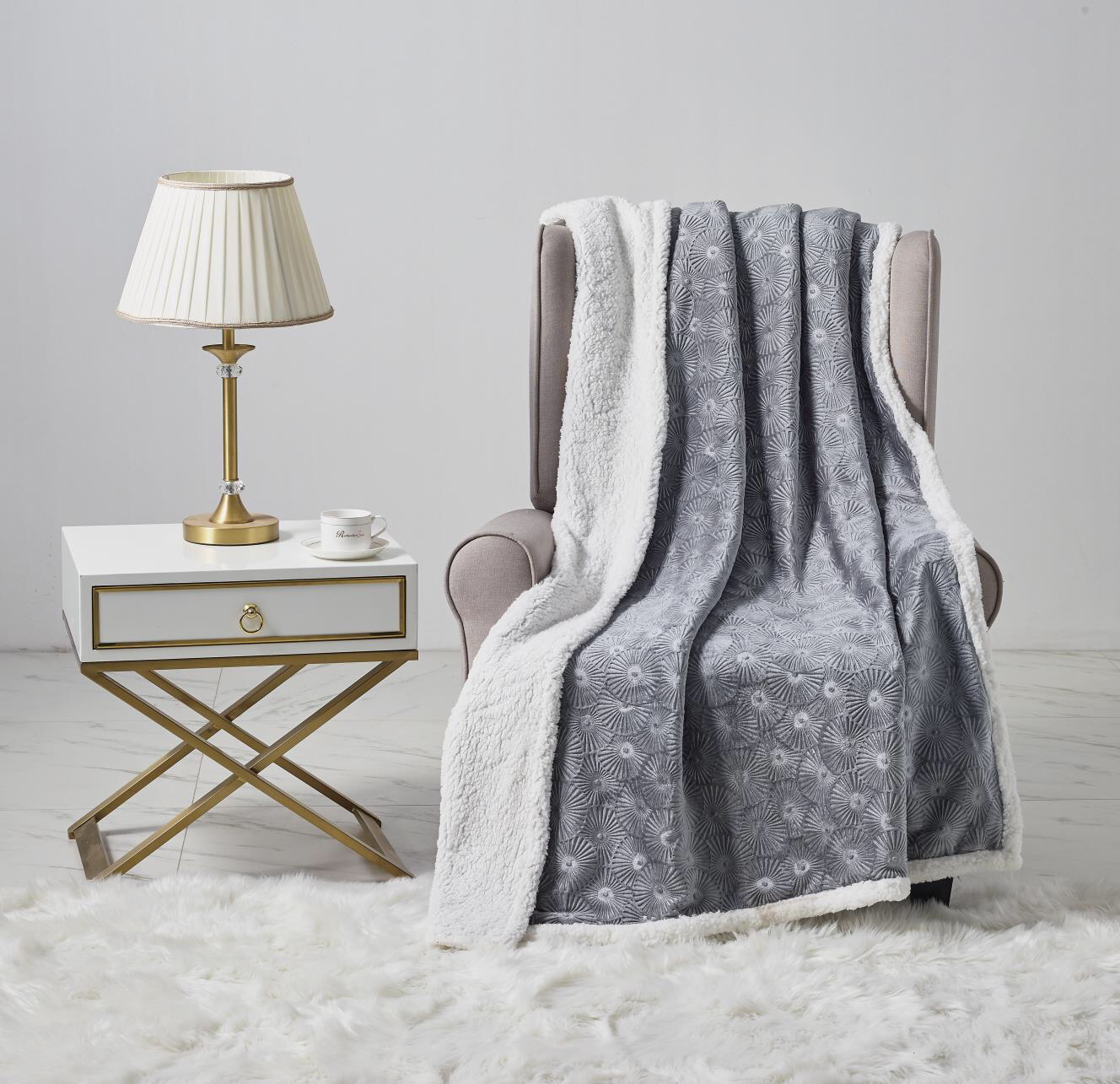 Embossed Sherpa Throw