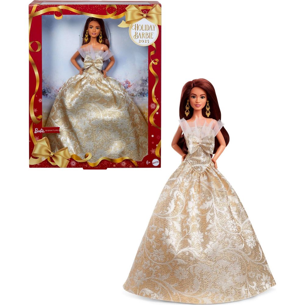 Barbie Signature 2025 Holiday Barbie Fashion Doll, Seasonal Collector, Dark