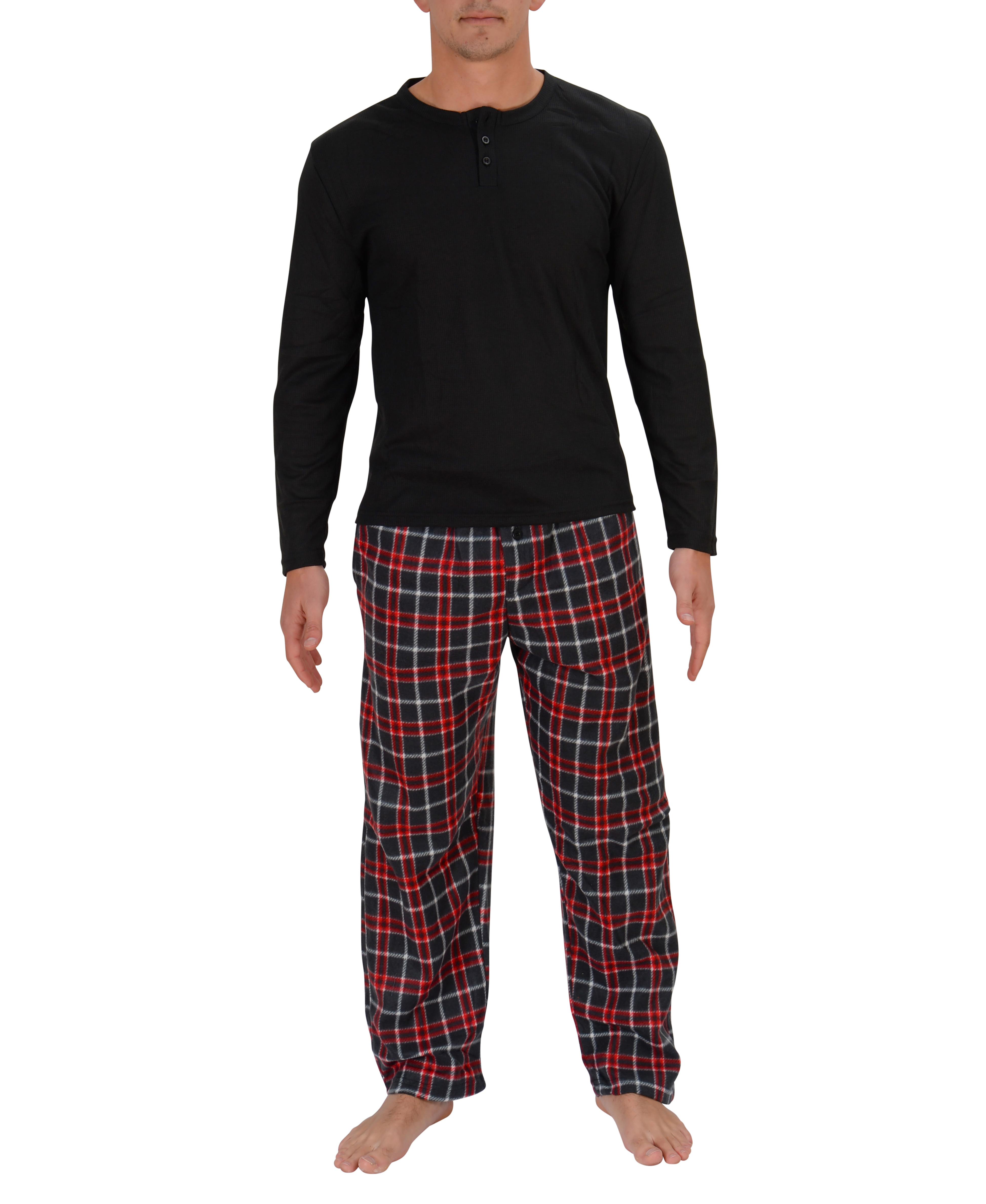 Men's PJ Set-Thermal Top/Fleece Bottom