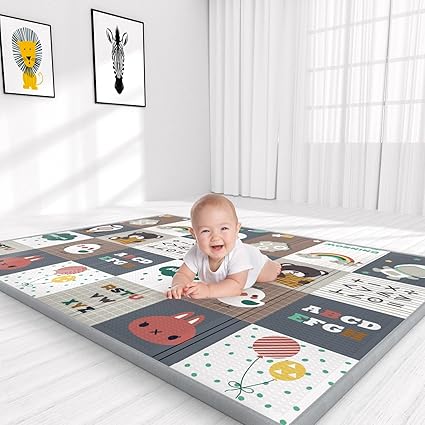 YOOVEE FOLDABLE BABY PLAY MAT FOR CRAWLING EXTRA LARGE PLAY MAT FOR BABY