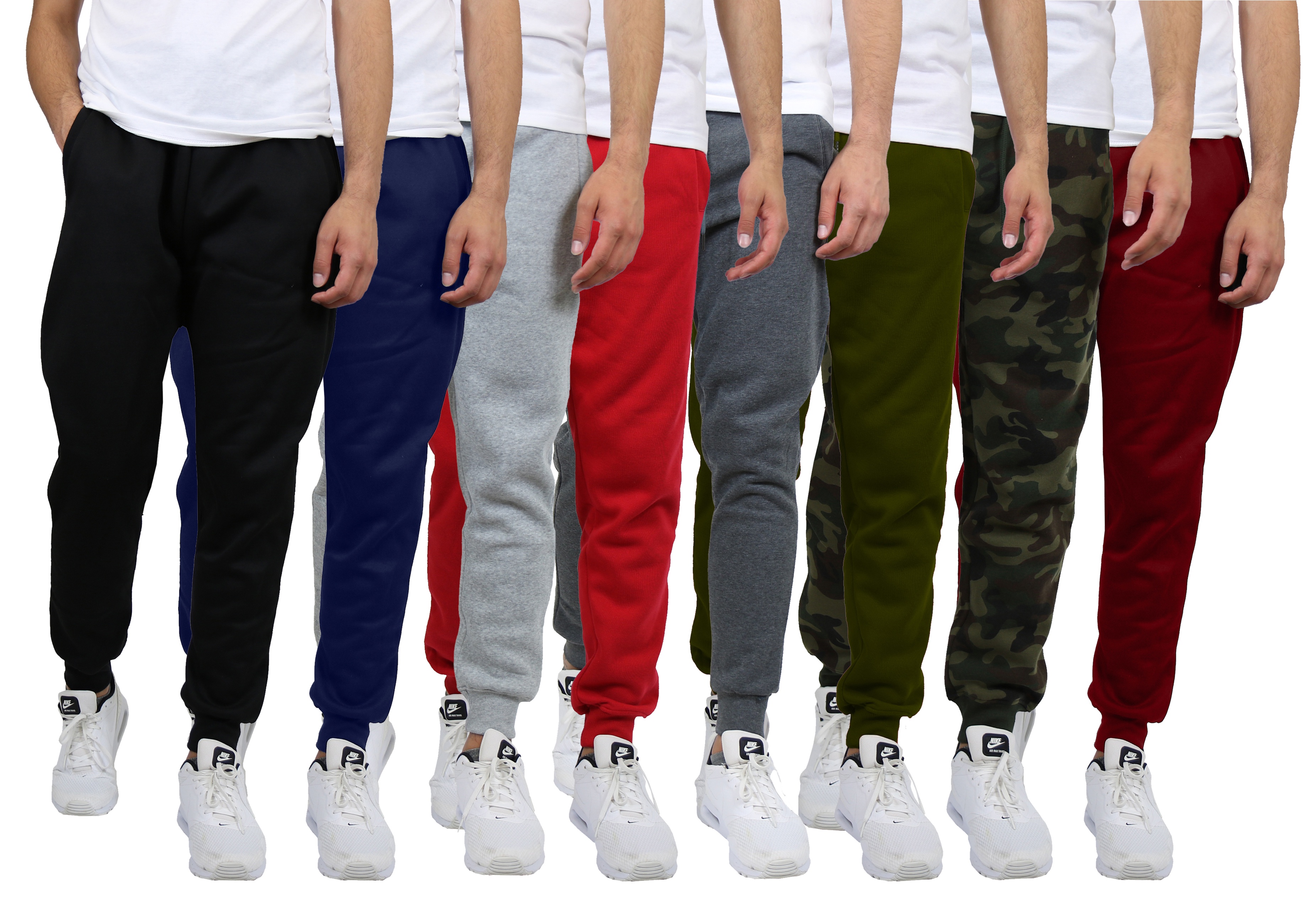 6-Pack Mens Slim Fit Fleece Jogger Sweatpants (S-3XL)
