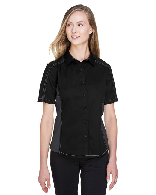 North End Ladies' Fuse Colorblock Twill Shirt 77042