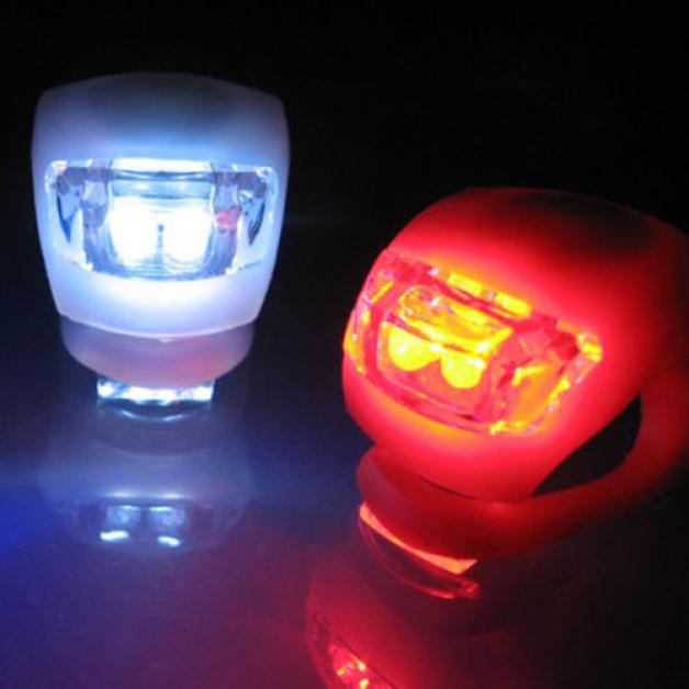2-Pack LED Bicycle Silicone Front amp Rear Wheel Safety Lights 2-Pack LED Bicycle Silicone Front amp Rear Wheel Safety Lights