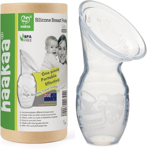 Haakaa Silicone Breastfeeding Manual Milk Pump 4 oz Capacity MHK062 - Clear - New