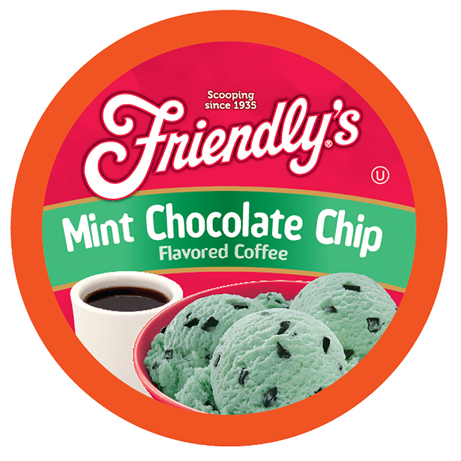 Friendly's Chocolate Mint FLAVORED Coffee Pods for Keurig Brewers, 40 Count