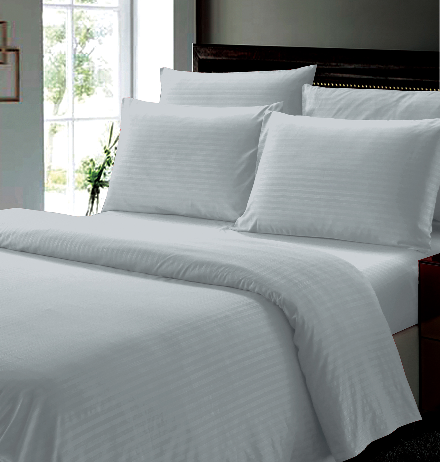 4-Piece Embossed Stripe Sheet Set